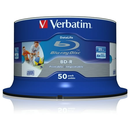 Verbatim BD-R Blu-ray 25GB 6x Spindle, 50pk, Silver