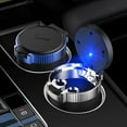 thumbnail image 3 of LED-Lit Car Ashtray with Secure Lid - Sturdy ABS & Stainless Steel, One-Click Open, Anti-Slip Base, Dual Smoke Extinguishing Holes - Portable Multi-Use for Car, Office, Home - Golden, 3 of 6