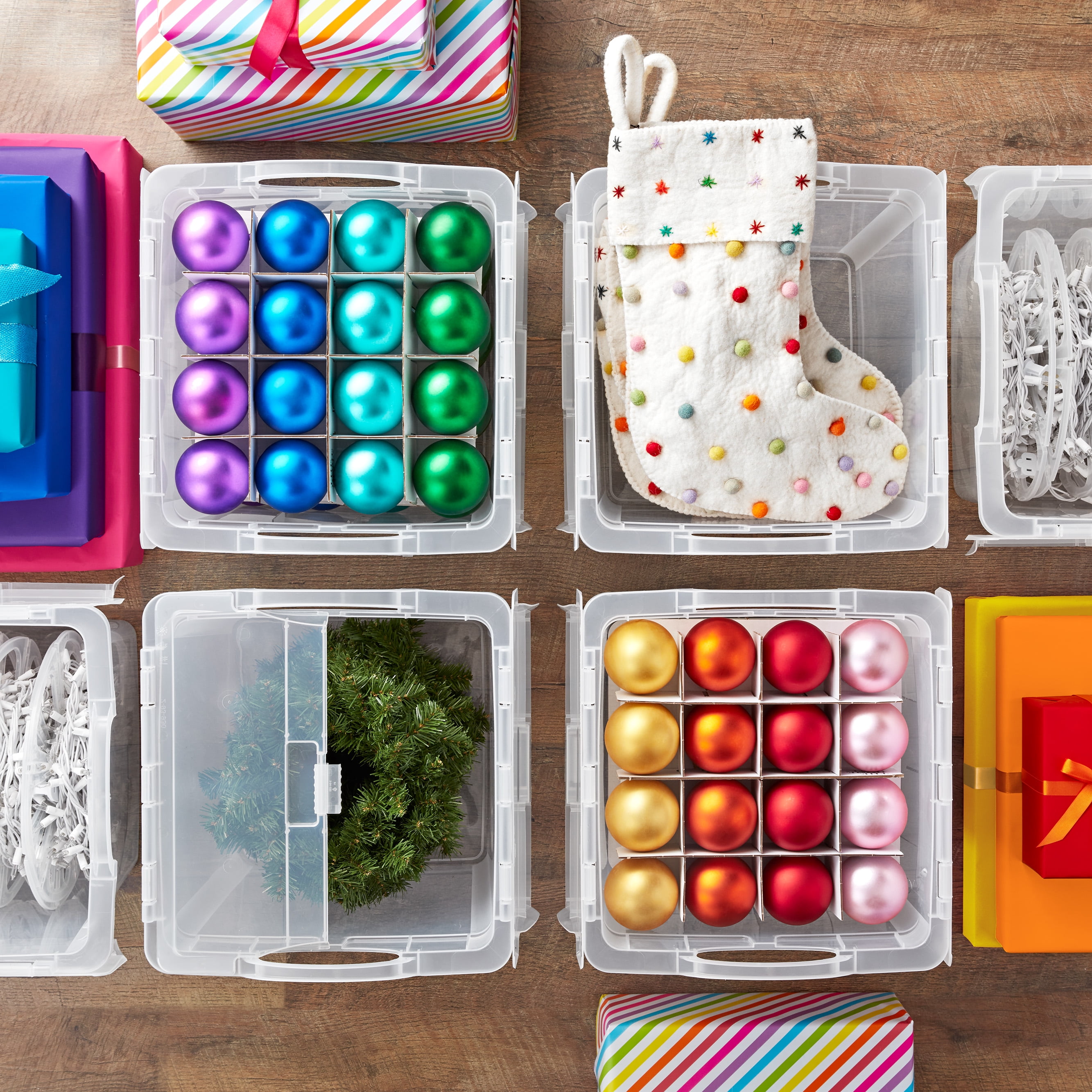 The Home Edit Plastic Christmas Light Storage Organizer, Clear, 2 Count