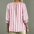 thumbnail image 5 of Women's Polka Dot Top Summer V Neck 3/4 Sleeve Lace Up Blouses Floral Blouses Work Shirts, 5 of 5