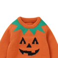 thumbnail image 4 of GYRATEDREAM Infant Baby Boy Girl Halloween Outfit Long Sleeve Pumpkin Face Sweatshirts Crewneck Knit Sweater Pullover Tops Toddler Fall Clothes Orange for 6M-3T, 4 of 7