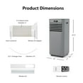 thumbnail image 3 of 8000BTU Refroidisseur d'Air 3-en-1, Climatiseur Portable avec Télécommande, Séchage, Kit de Fenêtre, Unité Multifonctionnelle de Refroidissement, Humidificateur et Ventilateur, Gris, 3 of 10