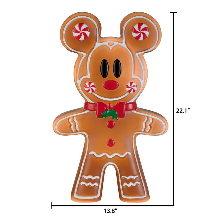 Disney 24 inch LED Lighted Gingerbread Mickey Mouse Blow Mold for