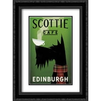 Scottie Cafe 2x Matted 18x24 Black Ornate Framed Art Print by Fowler, Ryan