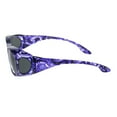 thumbnail image 4 of Womens 63mm TAC Polarized Geometric Graphic Print Fit Over Sunglasses Purple Black, 4 of 4