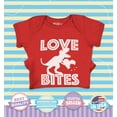 thumbnail image 2 of Shop4Ever T-Rex Love Bites Dinosaur Valentine's Day Baby's Bodysuit Infant Cotton Romper 24 Months Red, 2 of 5