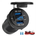 thumbnail image 1 of Puerto de Carga Rápida Dual QC3.0 de 18 W y PD de 30 W, USB C para Cargador de Coche con Voltímetro, 12 V, Resistente Al Agua, para o Coche., 1 of 5