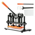 thumbnail image 1 of VEVOR Leather Cutting Machine, 10.2 x 4.7 in Embossing Plate Manual Die Cutter, 0.47 in Pressure Stroke Leather Embossing Machine, Dual Guide Shafts Die Cut Machine for Various of Materials, 1 of 9