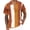 Brown, variant on Men's Retro Striped Knit Polo Shirt, Quarter Zip Short Sleeve Casual Business Top, Breathable Soft Fabric for office, Daily and Semi-formal Wear, Sizes S-5XL Orange