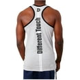 thumbnail image 2 of Men's Racer Y-Back Cotton Spandex Gym Muscle Tank Top Sleeveless Fitness Training Athletic Workout, 2 of 2