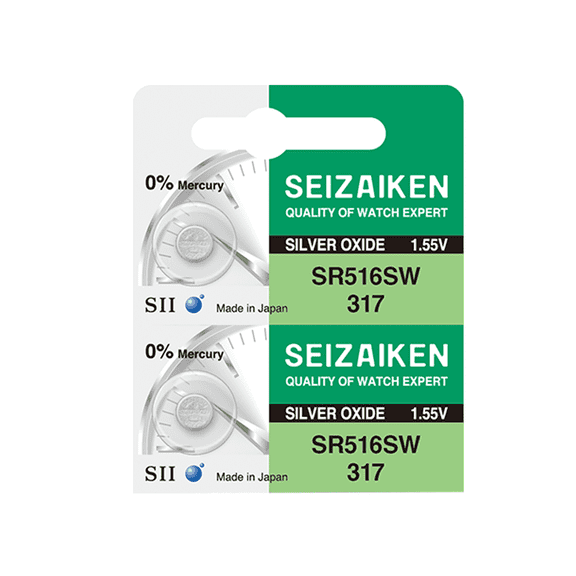 Seizaiken 317 SR516SW 1.55V Button Cell Battery 2 Count