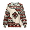 thumbnail image 5 of Yuyamidu Tribal Aztec Horse Casual Crew Neck Sweatshirt Soft Comfy Long Sleeve Pullover Oversized Tops with Pockets Women's Novelty Sweatshirts Hoodie Cycling Volleyball Jogging Clothes S-3XL, 5 of 7