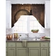 thumbnail image 2 of Red Wine Swag Valances for Windows, Grapes Farmhouse Wooden Grain Country Swag Curtains for Kitchen, Living Room, Small Window Treatments Drapes Curtains for Cafe, Bathroom, Bedroom, 56"x36", 2 of 6