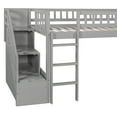 thumbnail image 6 of Generic Stairway Twin Size Loft Bed with Two Drawers and Slide,Gray, 6 of 9