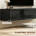 thumbnail image 4 of HOMCOM Wall Mounted TV Stand with Storage, Floating Media Console, Black, 4 of 10