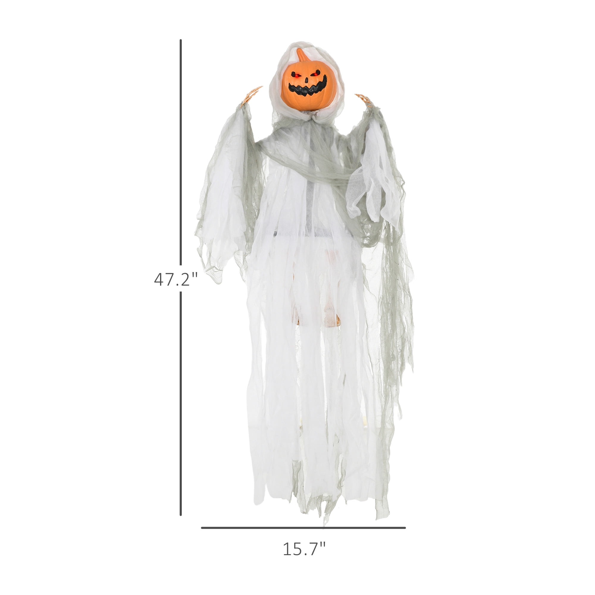 Alvantor Outdoor Halloween Hanging Pumpkin Doll with Light Up Eyes & Sound Activated Prop
