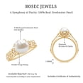 thumbnail image 6 of Rosec Jewels Genuine Freshwater Pearl Diamond Engagement Ring 7 Carat - Nature Inspired Ring - AAA Quality - with Jewelry Box, 10K Yellow Gold, US 4.50, 6 of 7