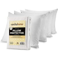 Circles Home 100% Cotton Zippered Pillow Protectors Standard 4 Pack