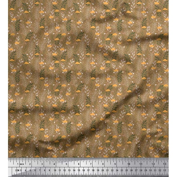 Soimoi Cotton Cambric Fabric Moroccan,Stripe & Beetle Insects Printed Craft Fabric by The Yard 56 Inch Wide