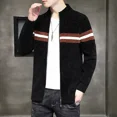thumbnail image 5 of Suéter de punto para hombre, cárdigan a rayas con cuello, ropa para hombre, cremallera, moda coreana, réplica barata de alta calidad Y2k Vintage A, 5 of 5