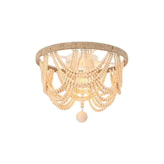 Living District Jolie 16 Inch Beaded Flush Mount In Beige