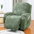 thumbnail image 2 of 1 Seat Recliner Cover, Fleece Stretch Reclining Chair Covers for 1 Cushion Reclining Sofa, Single Seat Pocket Jacquard Recliner Couch Cover, Thickened, Very Soft, 2 of 7