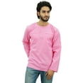 thumbnail image 3 of Atasi Men's Round Neck Kurta Cotton Roll-Over Sleeve Baby Pink Shirt-Large, 3 of 7