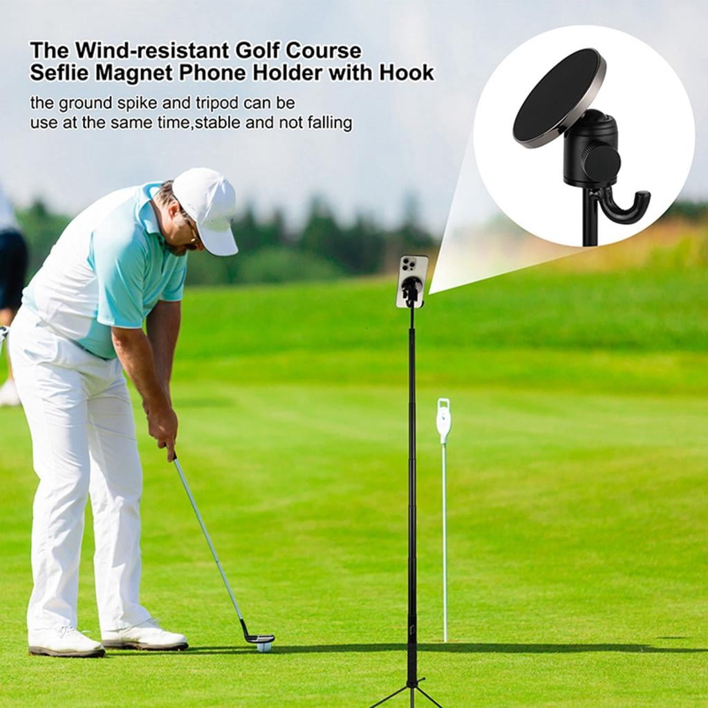 LIANXUE Portable Golf Tripod Selfie Stick Adjustable Golf Stick Magnetic Phone Holer