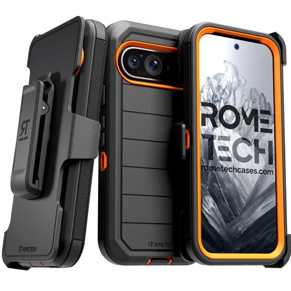 Rome Tech Google Pixel 9 Case with Belt Clip - Black & Blue