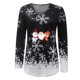 thumbnail image 4 of Blusa navideña de manga larga con cuello en V y estampado de copos de nieve informal a la moda para mujer Fridja  FKASFK4243, 4 of 5