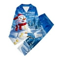 thumbnail image 1 of WEAIXIMIUNG Children's Christmas Print Long Sleeve Trousers Cardigan Children's Pyjamas Two Sets 13-14 Years, 1 of 4