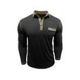 thumbnail image 3 of OHMZYZO Mens Long Sleeve Polo Shirts Casual Moisture Wicking Golf Polo Shirts Lapel Button Casual Tops with Pockets Black S, 3 of 6
