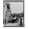 thumbnail image 2 of Historic Framed Print, Rhode Island. Newport. A.C. James home Suprise Valley", men loading sacks of grain from truck in courtyard into second floor doorway of barn", 17-7/8" x 21-7/8", 2 of 9