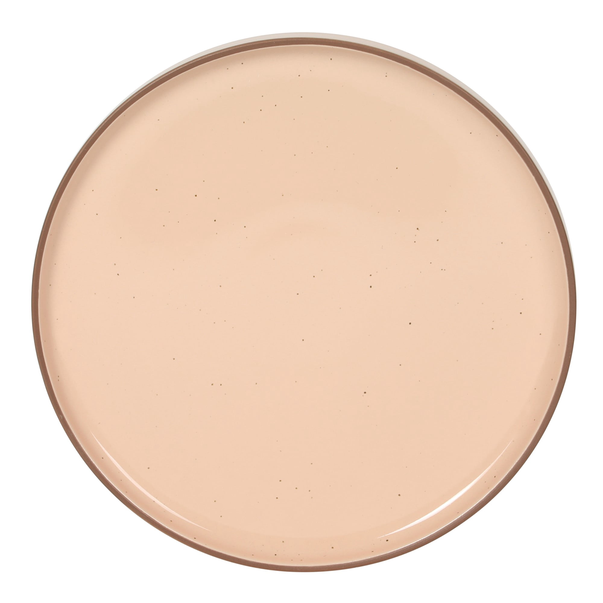 Gibson Elite Northrock Stoneware Dinnerware Set, 16-Piece Service for 4 Plates and Bowls Set – Pink Dishes with Hand-Painted Terracotta Base