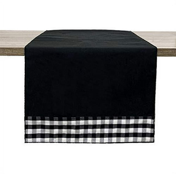 Fennco Styles Handmade Reversible Checkered Border Design Table Runner