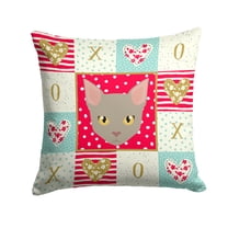 Carolines Treasures CK5130PW1414 Malayan Cat Love Fabric Decorative Pillow 14Hx14W multicolor