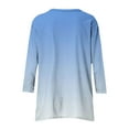 thumbnail image 5 of fheaev Blouse Top for Women 2025 Fall 3/4 Sleeve V-Neck Pullover Top Soft Loose Fit Tops Solid Color Tunics Top Basic Tees Business Casual Fashion Trendy Outfits, 5 of 6