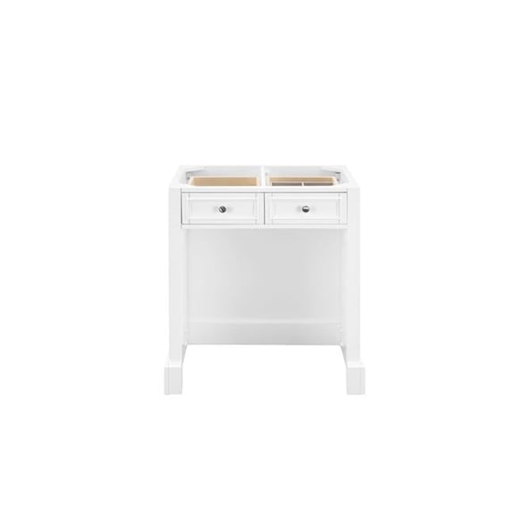 James Martin Vanities 825-CU30-BW-3CAR 30 in. De Soto Makeup Countertop Unit with 3 CM Carrara Marble Top  Bright White