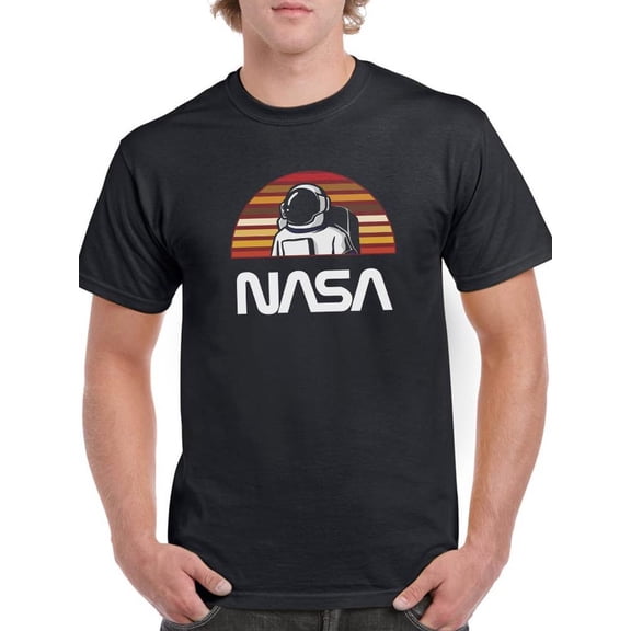 NASA Nasa Astronaut Over Retro Colors T-Shirt Men -NASA Designs, Male XX-Large