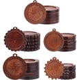 thumbnail image 1 of 30 unidades de bandejas colgantes redondas de madera en 5 estilos, biseles para fotos conmemorativas., 1 of 6