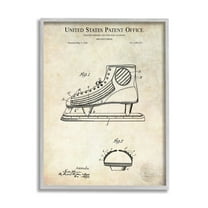 Stupell Industries Hockey Skate Shoe Labeled Diagram Patent Text Framed Wall Art, 24 x 30, Design by Karl Hronek