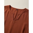 thumbnail image 5 of Women V Neck Long Sleeve Midi Dress Ruffle Hem Loose Fit Woven Dress for Resort Vacation Casual Daily, 5 of 5