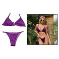 thumbnail image 4 of triangular para mujer Trajes de baño Traje de baño de piezas Conjunto de de alto Traje de baño para piscina Morado S Baoblaze Traje de bikini de mujer, 4 of 8