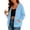 Light Blue, variant on Jerdar Women's Zip Up Hoodie Lightweight Contrast Stitch Drawstring Long Sleeve Jackets With Zipper Fall Fashion Hooded Sweatshirt L