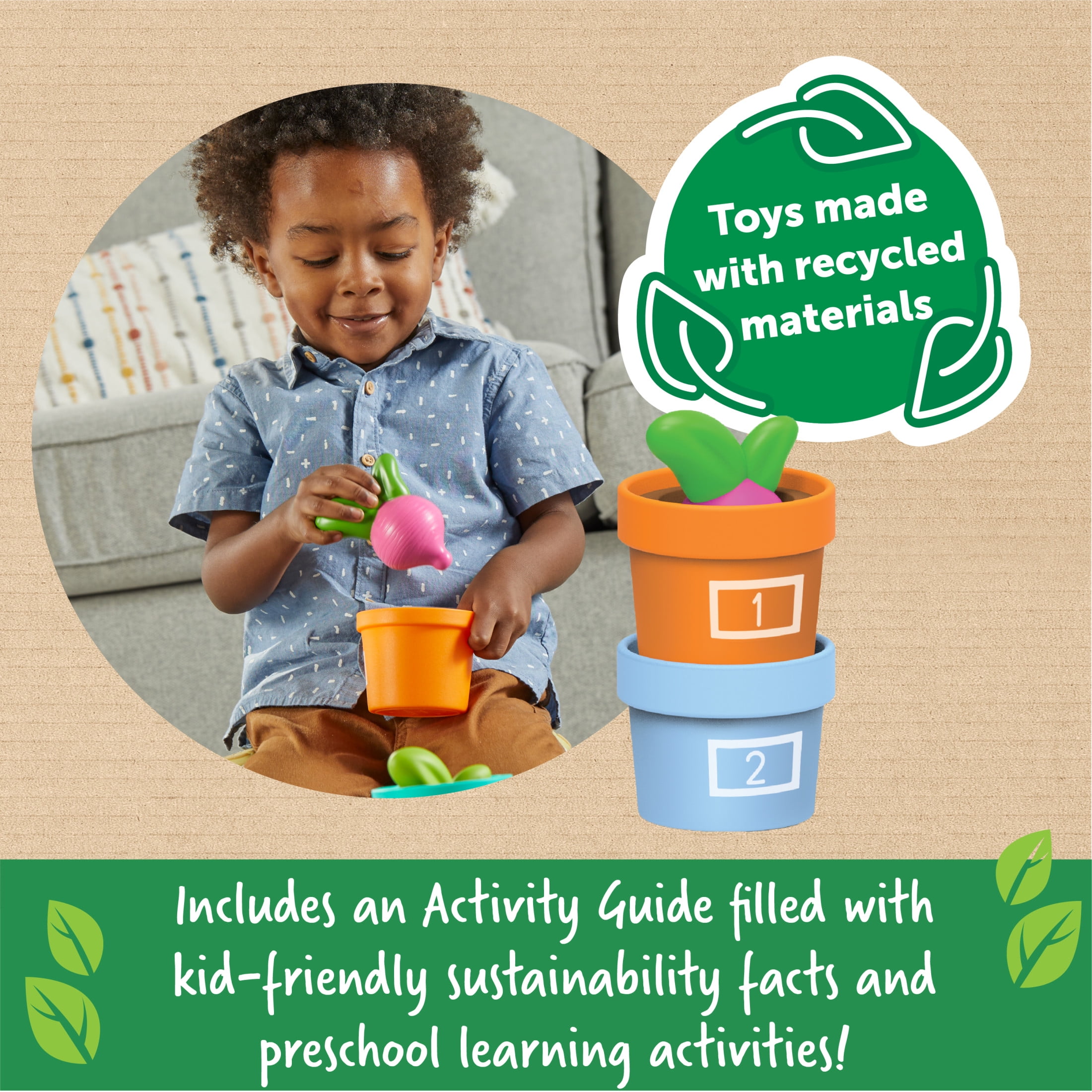 Learning Resources Hide & Seek Vegetable Garden, 10 Pieces, Ages 18 Months+, Toddler Learning Toys