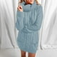 thumbnail image 2 of Vestido casual de punto con cuello alto, manga larga y bolsillo, vestido tipo suéter suelto para mujer, 2 of 6
