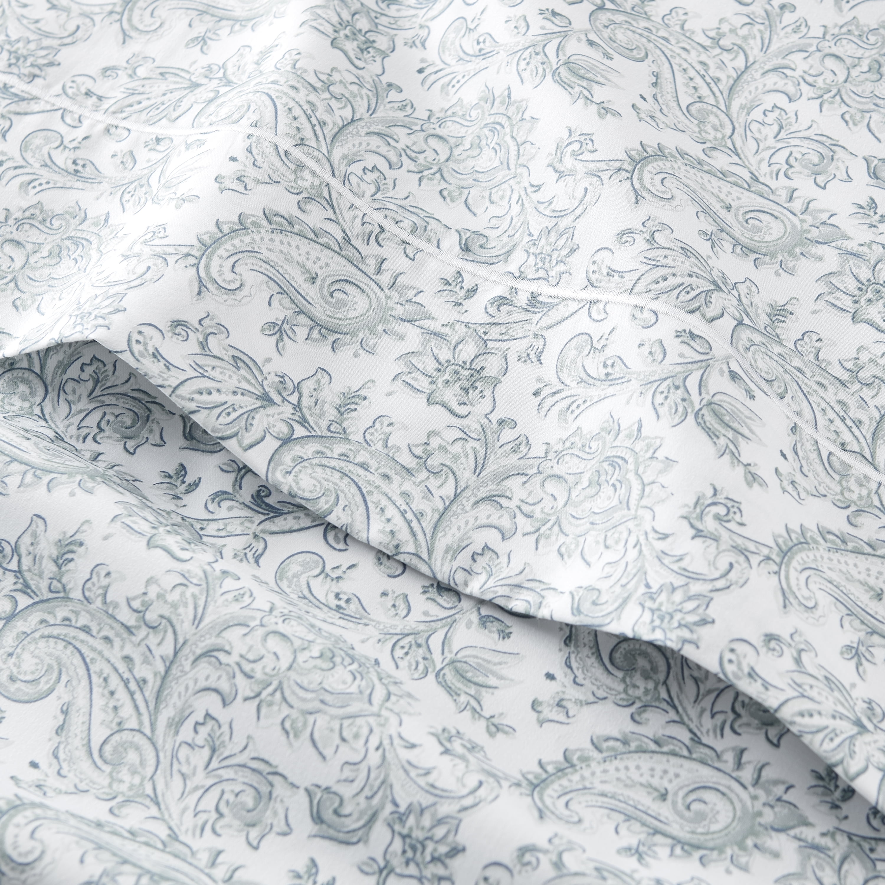 Better Homes & Gardens 4-Piece 400 Thread Count Paisley Green River Performance Bed Sheet Set, Full