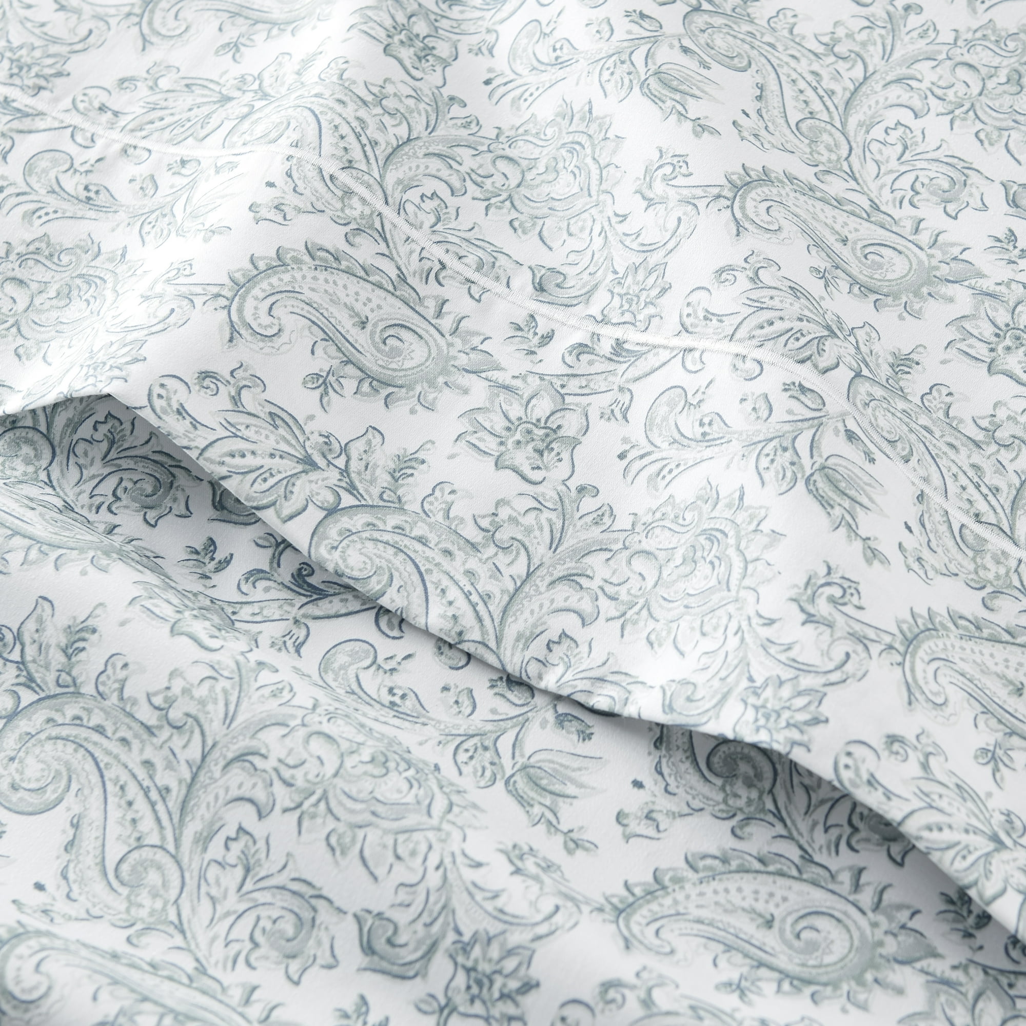 Better Homes & Gardens 4-Piece 400 Thread Count Paisley Green River Performance Bed Sheet Set, King