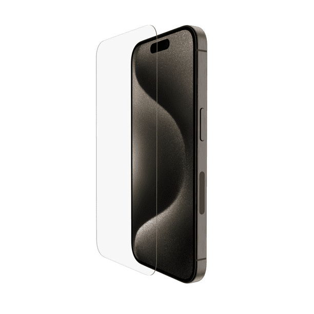 Mica de vidrio templado Belkin Protector de pantalla para iPhone 15 Pro Transparente