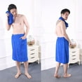 thumbnail image 4 of Men Microfiber Skirt Bathrobe Swimming Beach SPA Shower Bath Towel with Pocket, 4 of 8